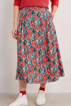 Seasalt Cornwall Skirts<Swallow Hill Printed A-Line Skirt Marsh Marigold Chalk