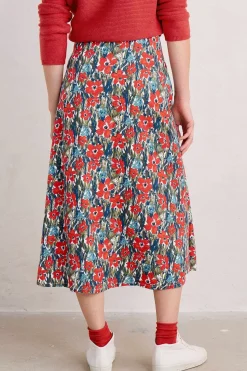 Seasalt Cornwall Skirts<Swallow Hill Printed A-Line Skirt Marsh Marigold Chalk
