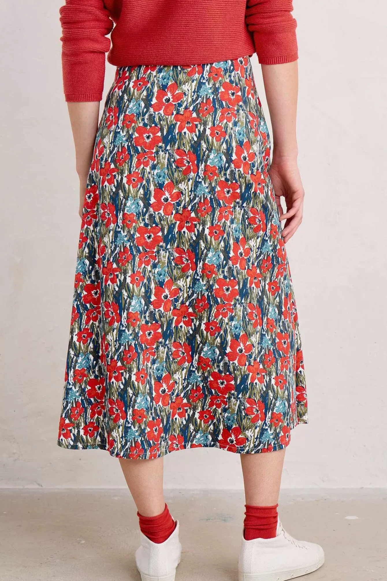 Seasalt Cornwall Skirts<Swallow Hill Printed A-Line Skirt Marsh Marigold Chalk