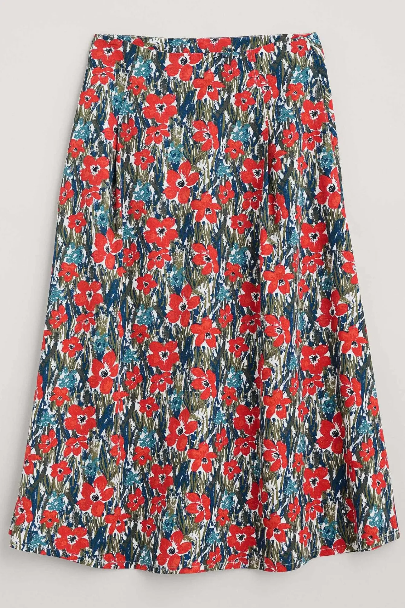 Seasalt Cornwall Skirts<Swallow Hill Printed A-Line Skirt Marsh Marigold Chalk
