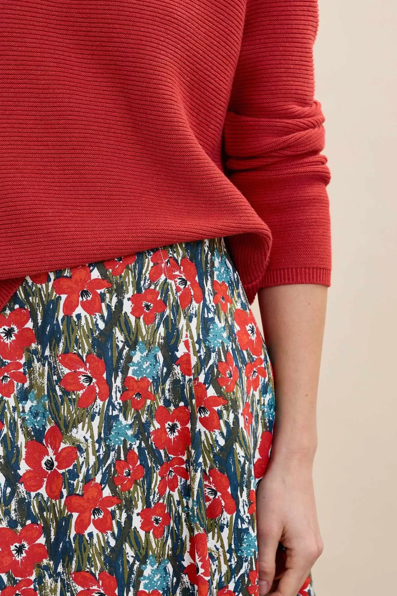 Seasalt Cornwall Skirts<Swallow Hill Printed A-Line Skirt Marsh Marigold Chalk