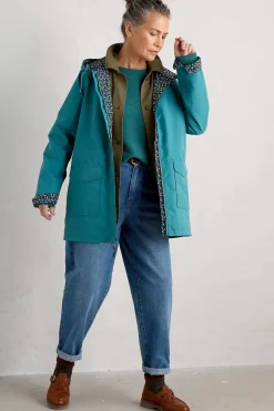 Seasalt Cornwall Coats & Jackets<The Reversible Waterproof Raincoat Rain Showers Maritime Chalk