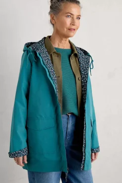 Seasalt Cornwall Coats & Jackets<The Reversible Waterproof Raincoat Rain Showers Maritime Chalk