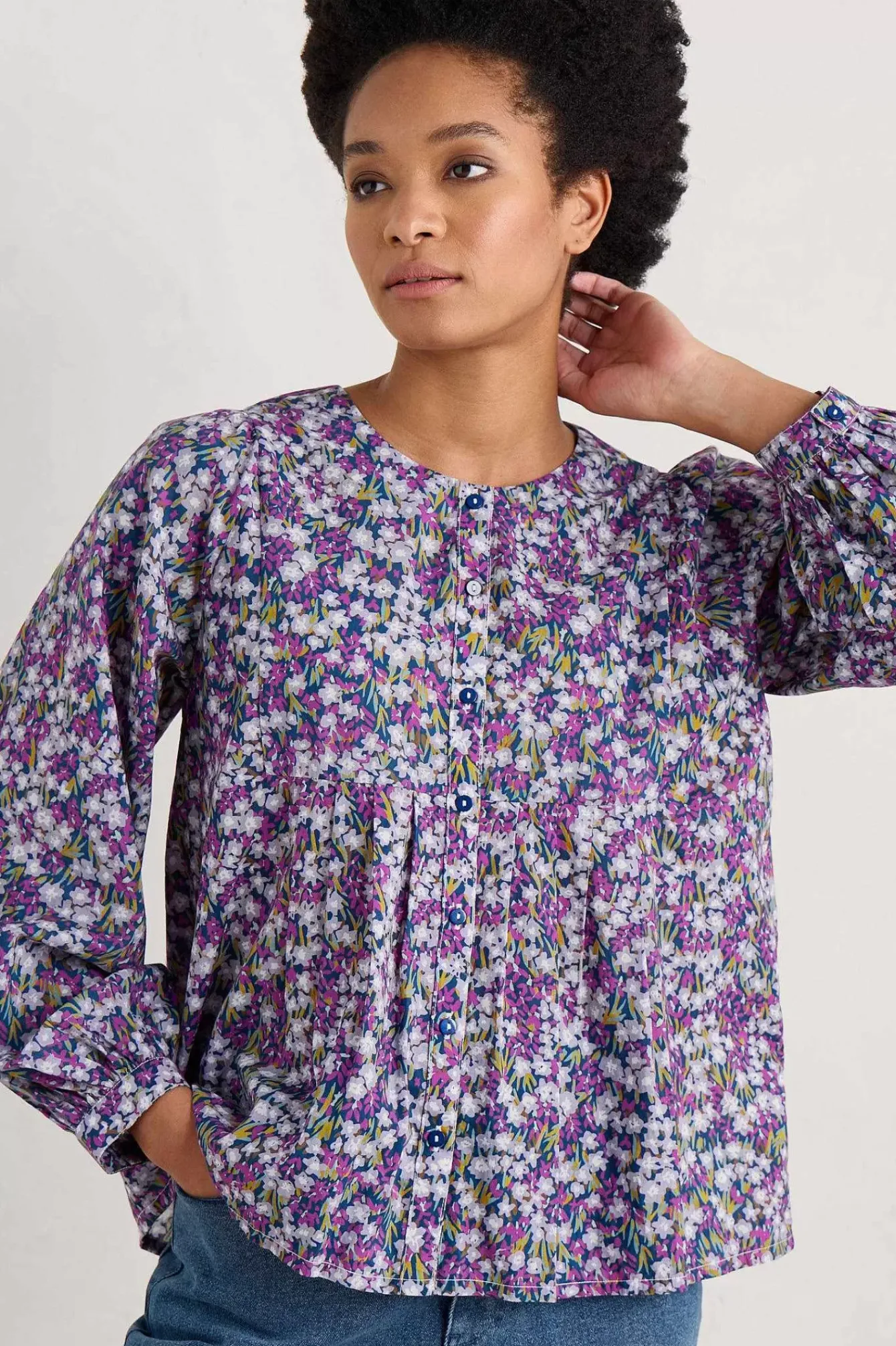 Seasalt Cornwall Tops<Thornapple Organic Cotton Shirt (Gots) Heather Fields Verbena