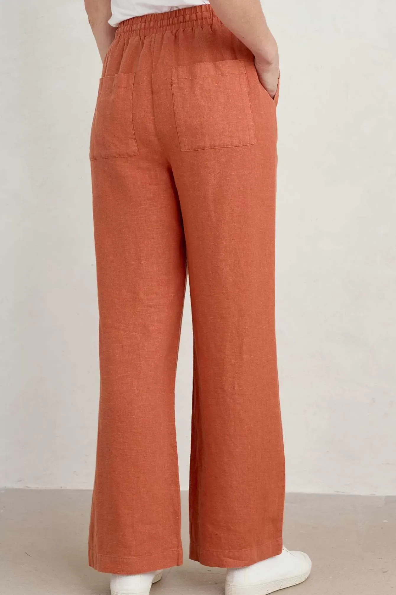 Seasalt Cornwall Trousers & Shorts<Tide Flow Wide Leg Linen Trousers Papaya