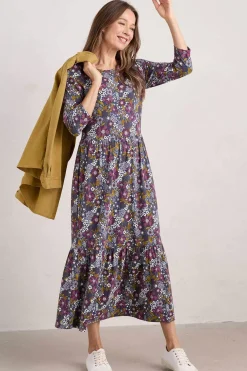 Seasalt Cornwall Dresses<Tor View Jersey Dress Dense Floral Squall