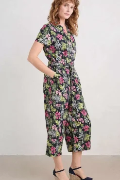 Seasalt Cornwall Trousers & Shorts<Treen Cove Linen Jumpsuit Painterly Field Maritime