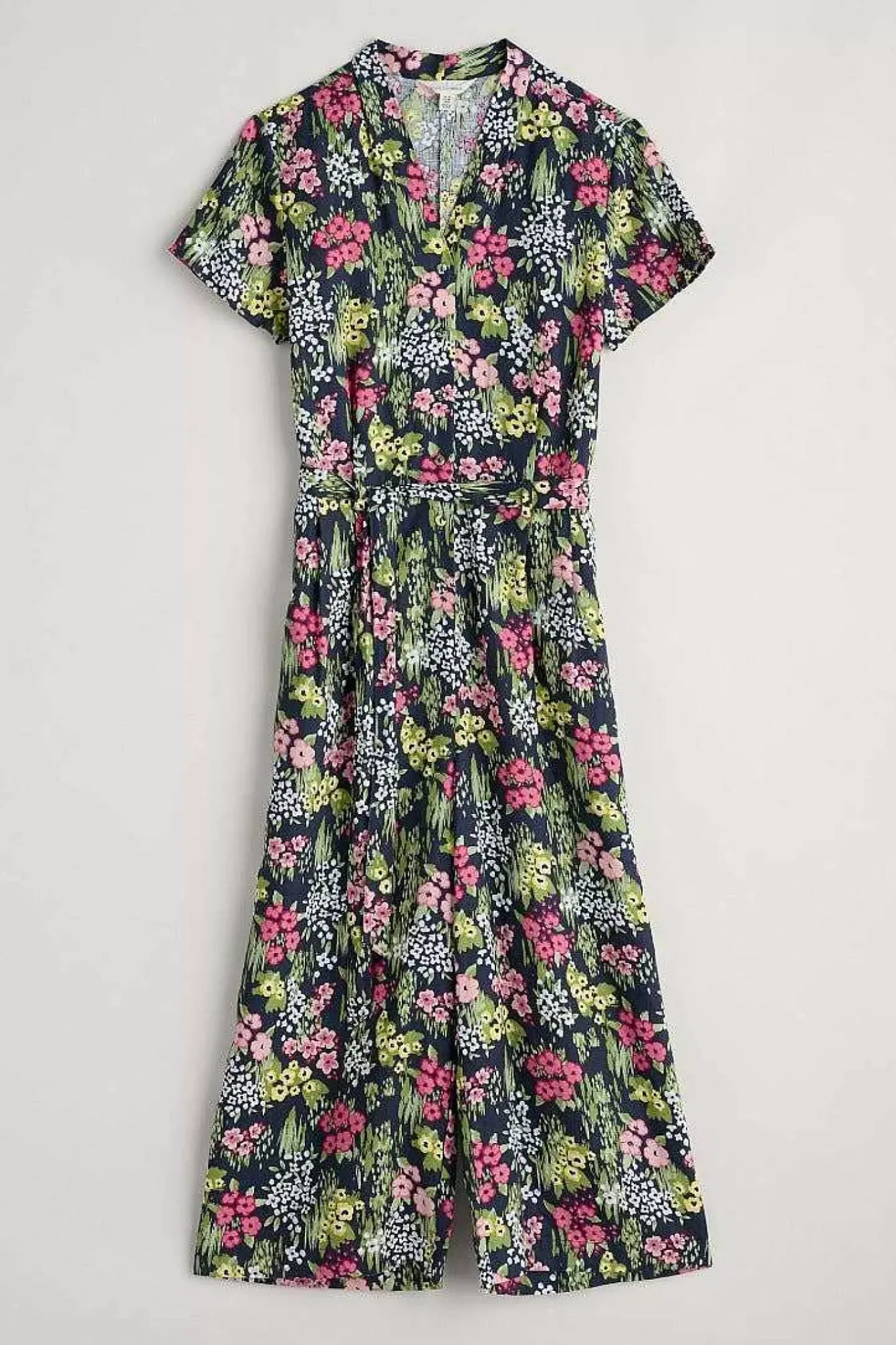 Seasalt Cornwall Trousers & Shorts<Treen Cove Linen Jumpsuit Painterly Field Maritime