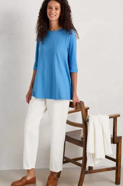 Seasalt Cornwall Tops<Tregonning 3/4 Sleeve Top Clear Sky