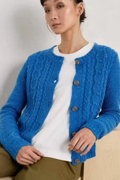 Seasalt Cornwall Knitwear<Tressa Merino Blend Cable Knit Cardigan Waterside