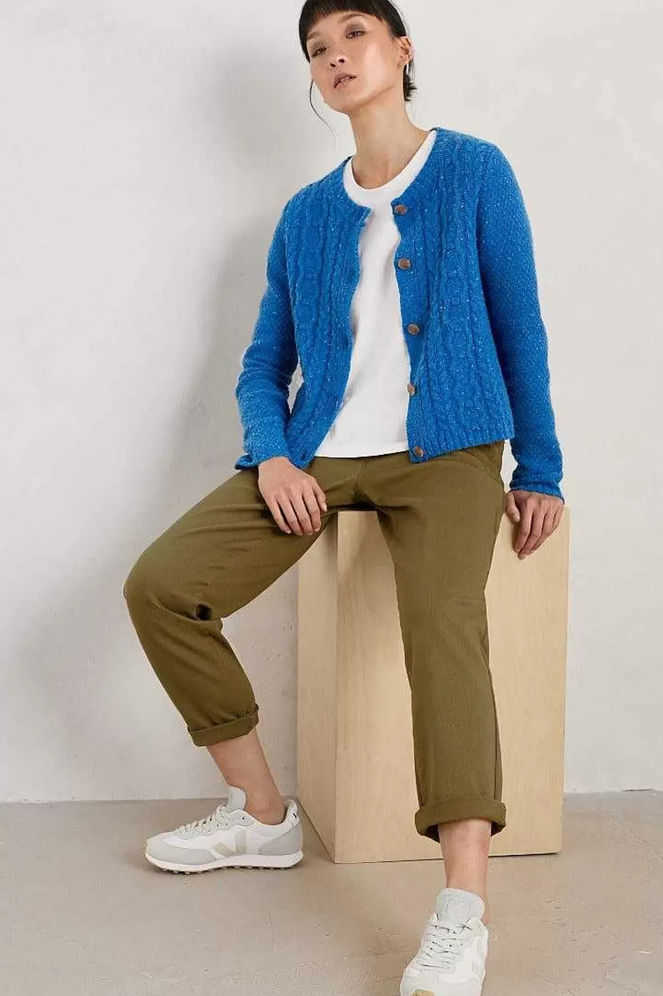 Seasalt Cornwall Knitwear<Tressa Merino Blend Cable Knit Cardigan Waterside