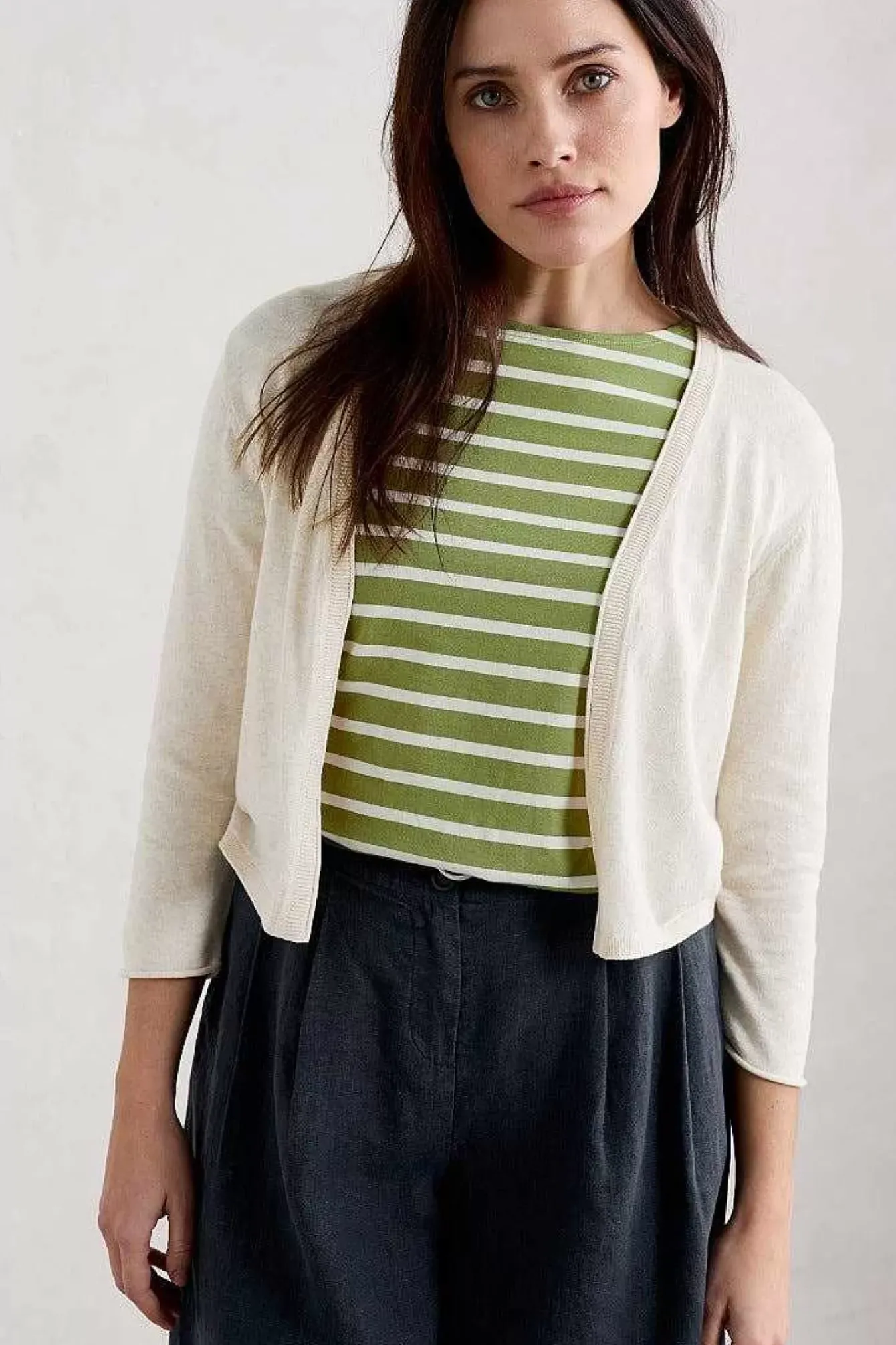 Seasalt Cornwall Knitwear<Vanessa Cotton Cardigan (Gots) Chalk