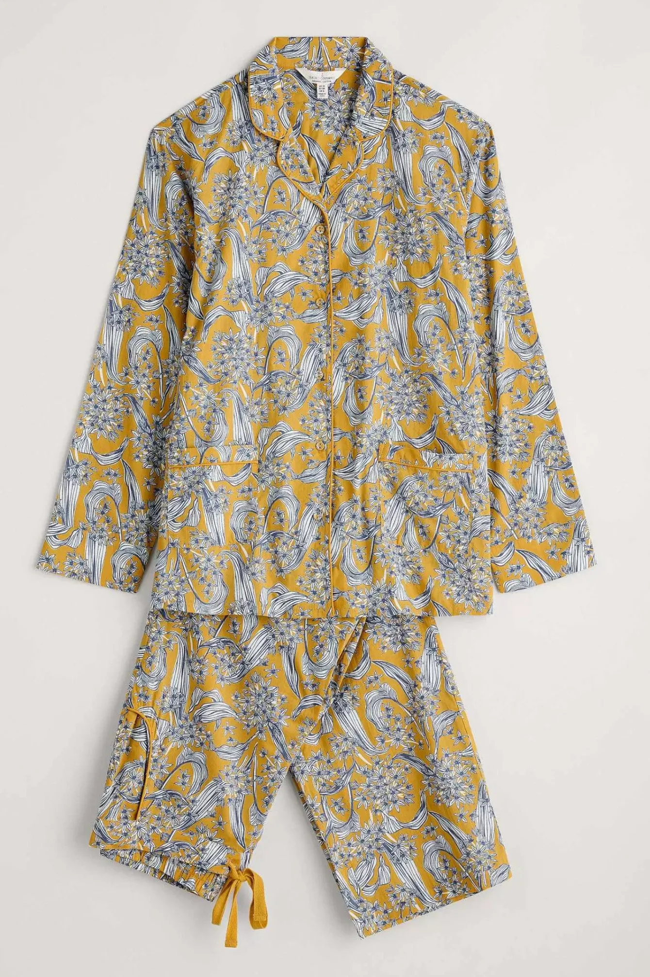 Seasalt Cornwall Nightwear<View Point Pyjamas Woodland Garlic Dark Dijon