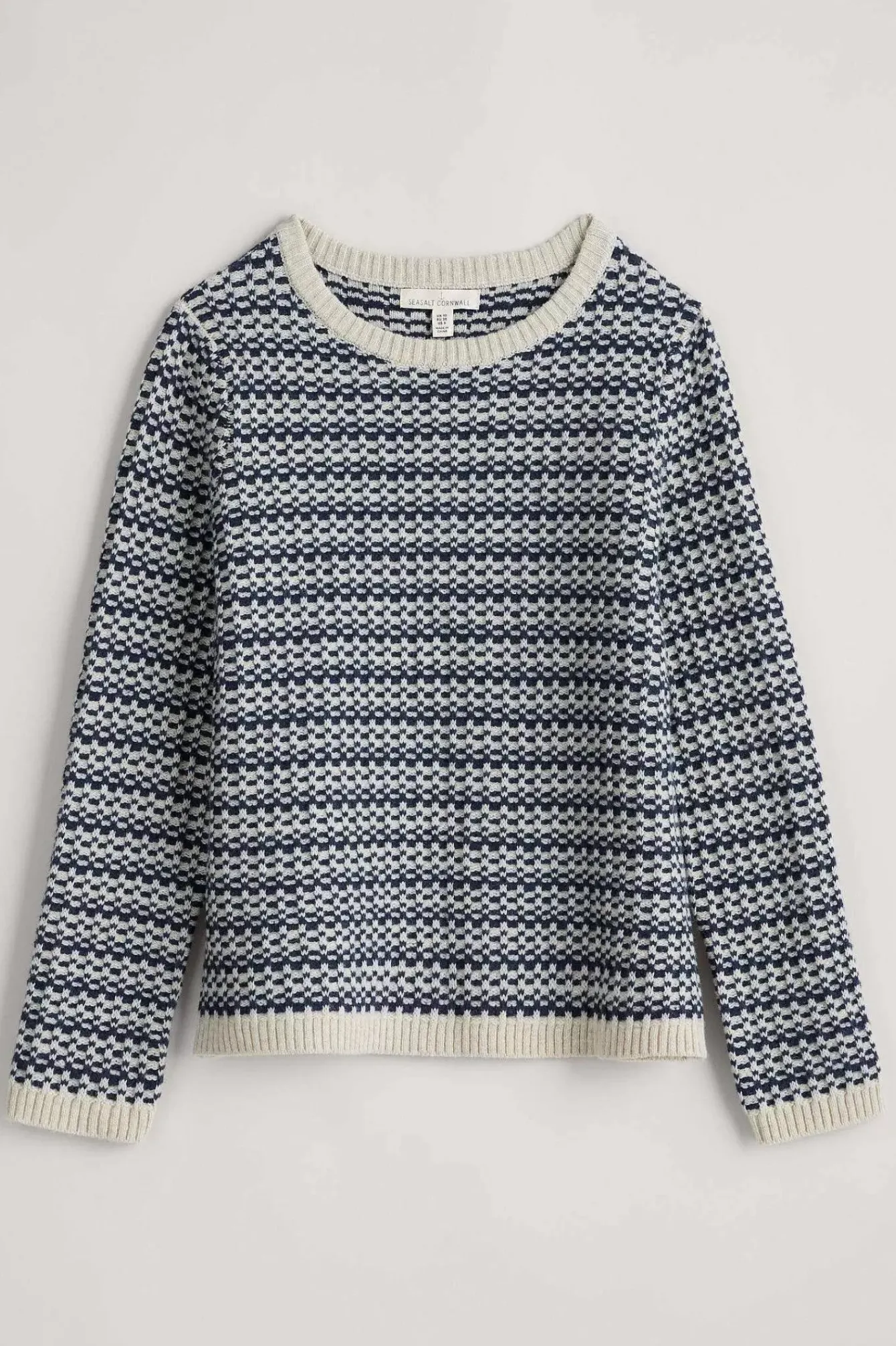 Seasalt Cornwall Knitwear<Wall Penny Jumper Maze Marine Aran