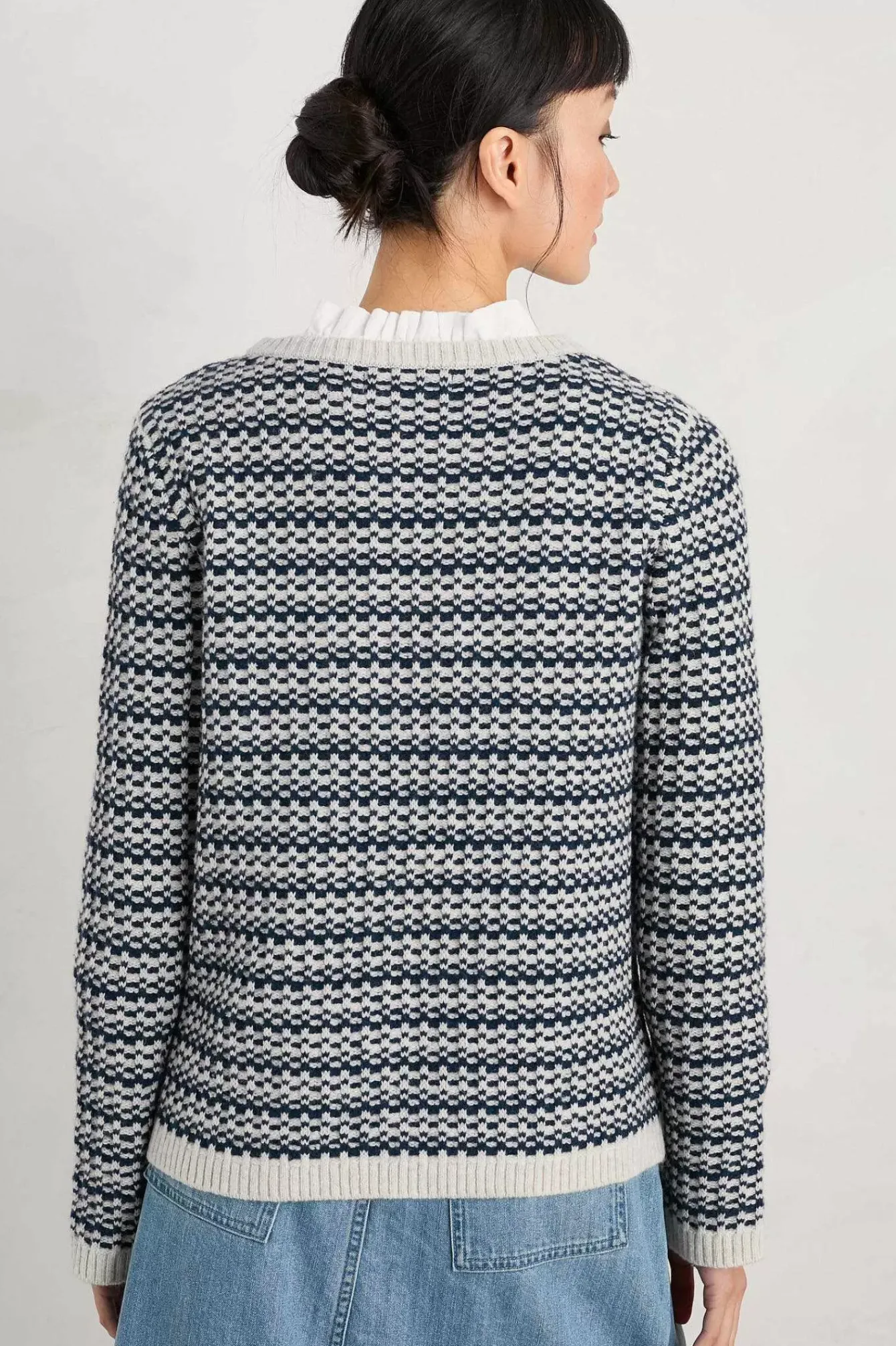Seasalt Cornwall Knitwear<Wall Penny Jumper Maze Marine Aran