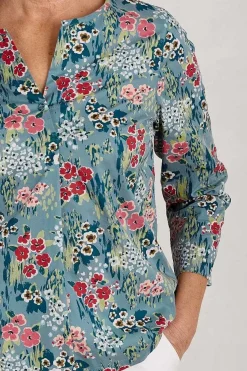 Seasalt Cornwall Tops<Watercolour Sketch 3/4 Sleeve Top (Gots) Painterly Field Wade