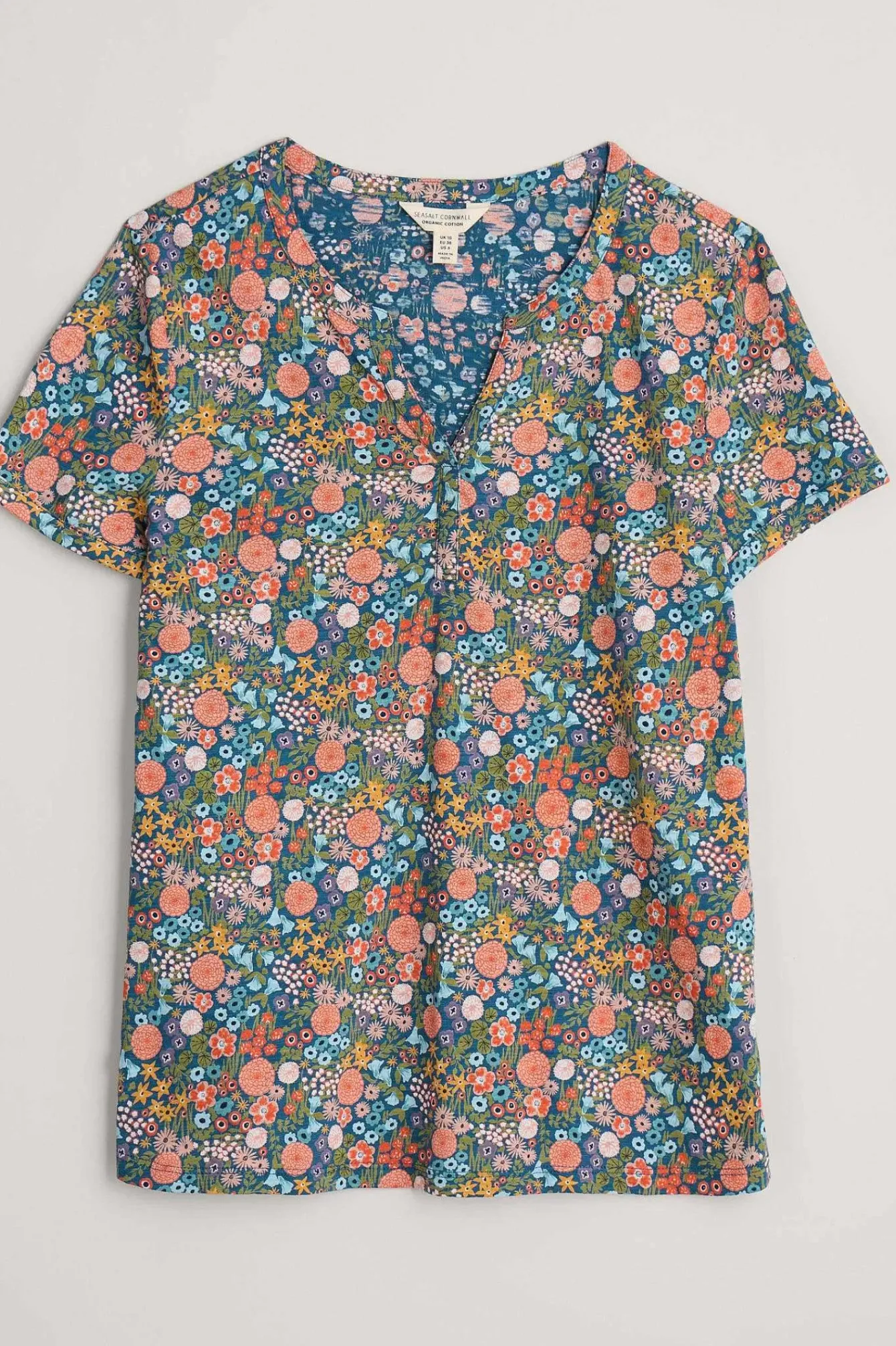 Seasalt Cornwall Tops<Waterflow Short Sleeve Top Companion Border Light Squid