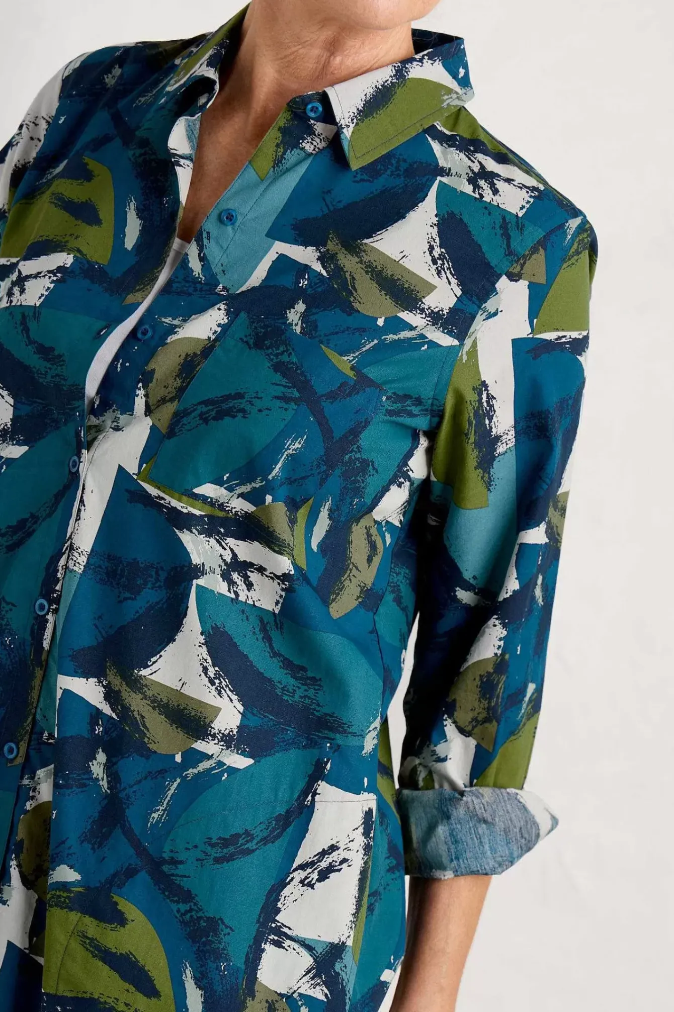 Seasalt Cornwall Tops<Waterworn Textured Longline Shirt (Gots) Moor Stacks Raincloud