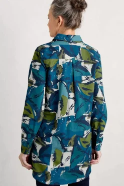 Seasalt Cornwall Tops<Waterworn Textured Longline Shirt (Gots) Moor Stacks Raincloud