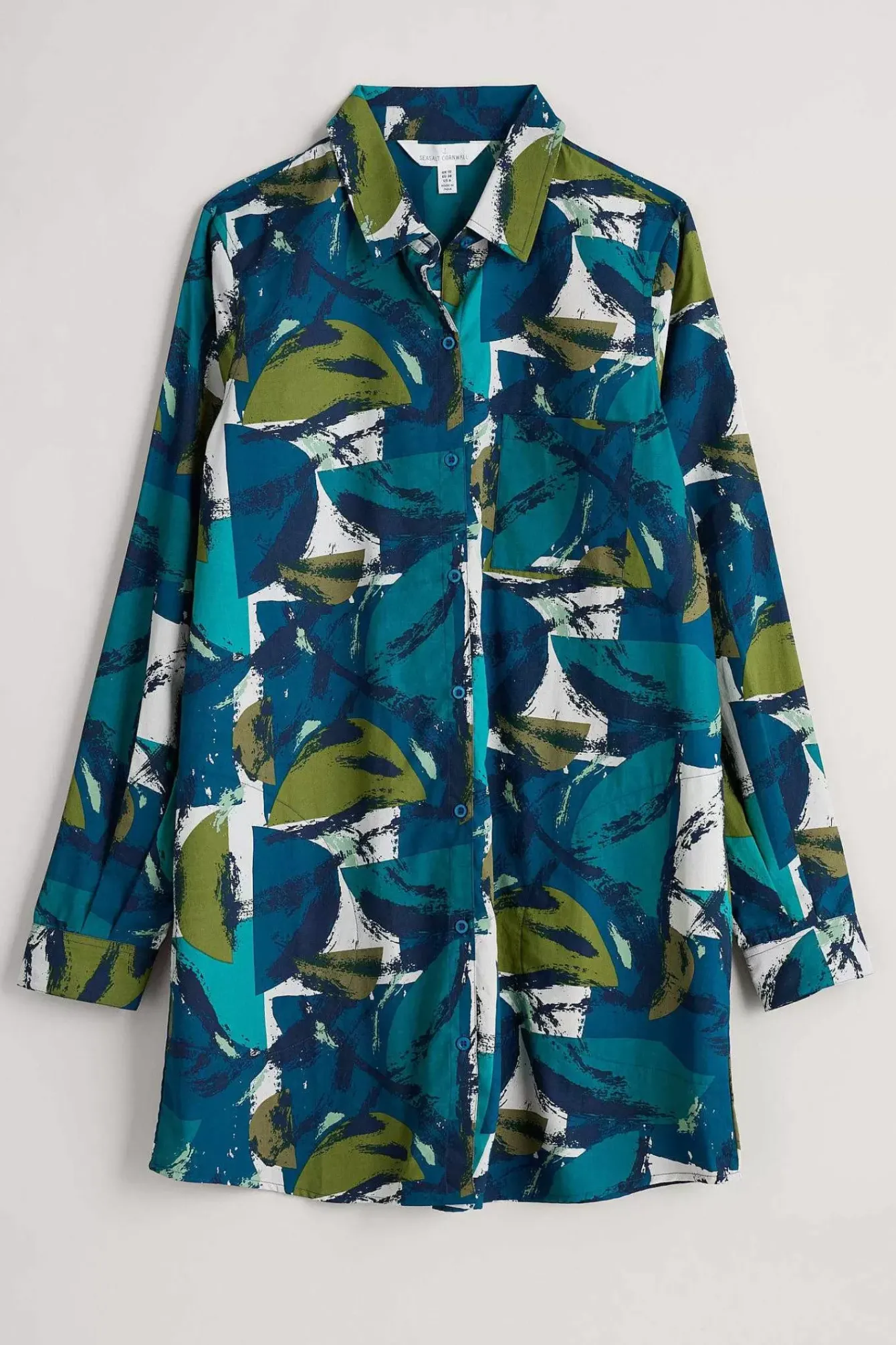 Seasalt Cornwall Tops<Waterworn Textured Longline Shirt (Gots) Moor Stacks Raincloud