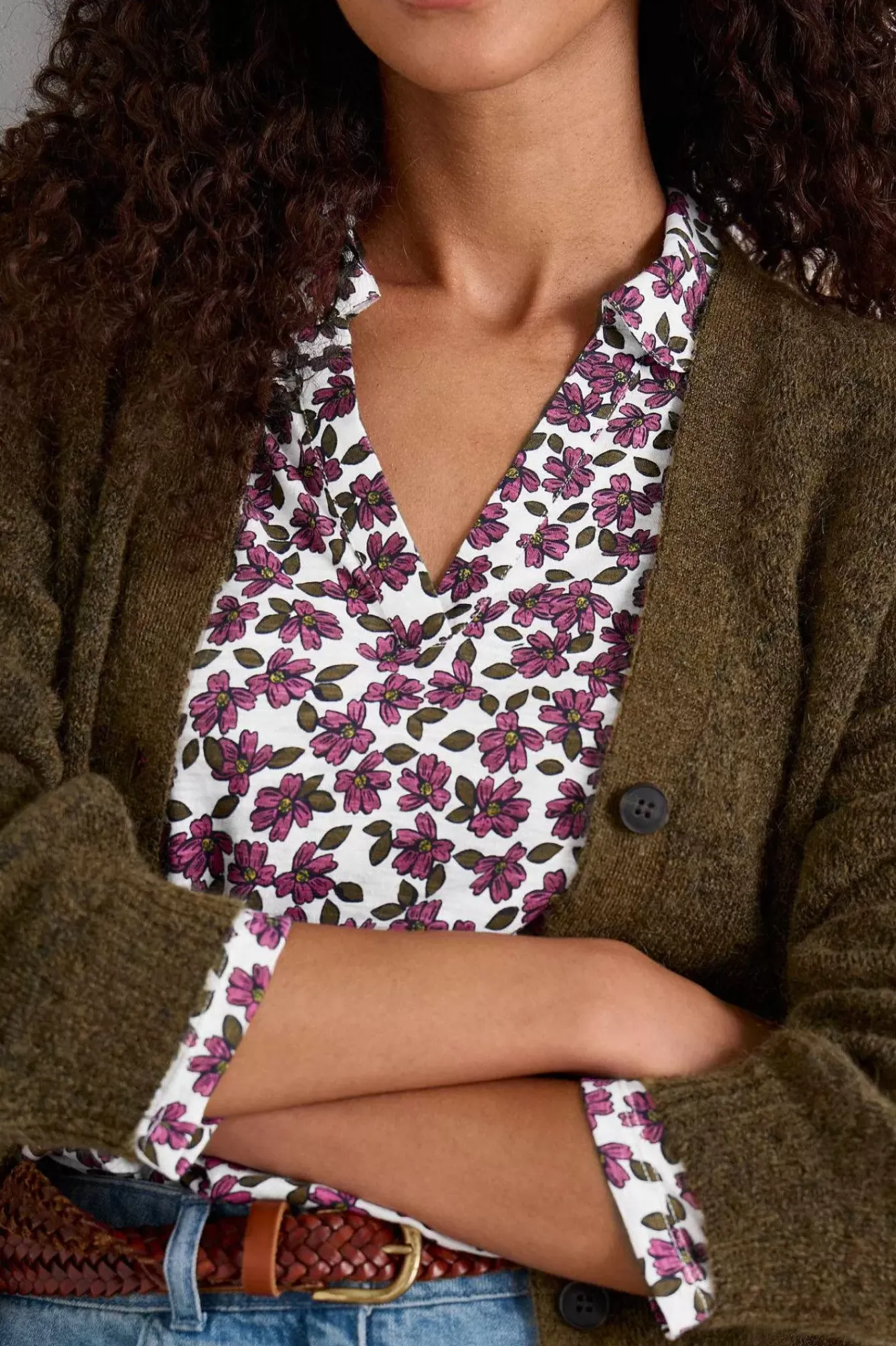 Seasalt Cornwall Tops<Wavecrest Jersey Shirt (Gots) Field Flower Chalk