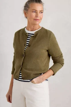 Seasalt Cornwall Knitwear<Wheal Pool Organic Cotton Cardigan Fern Moss