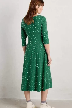 Seasalt Cornwall Dresses<Wild Bouquet 3/4 Sleeve Midi Dress Little Sponge Spot Copse