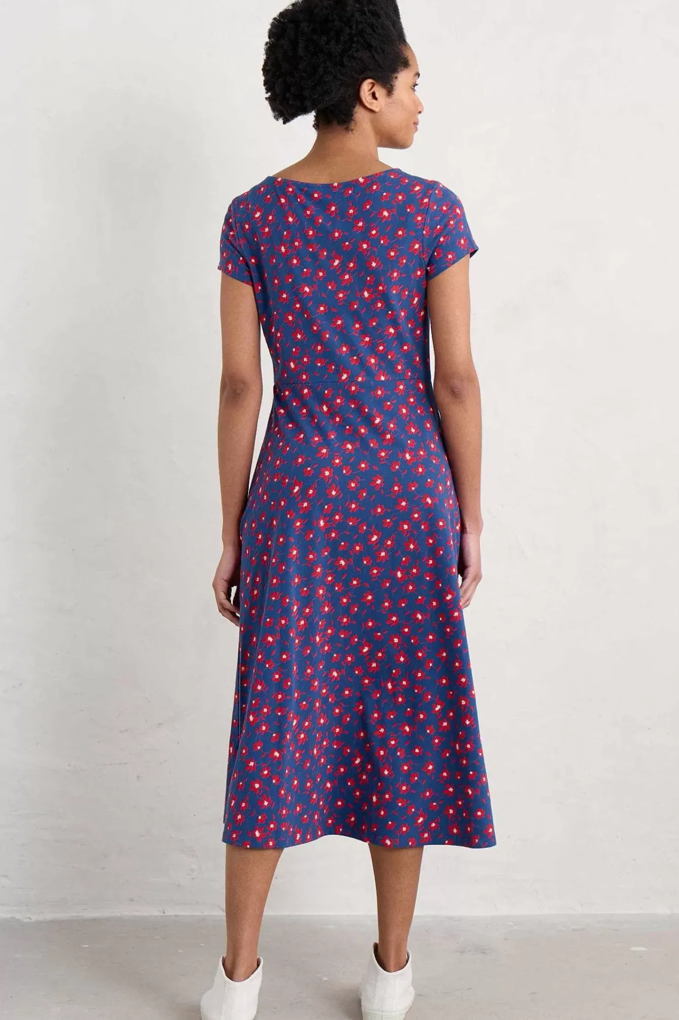 Seasalt Cornwall Dresses<Wild Bouquet Jersey Dress Looping Floral Dark Voyage