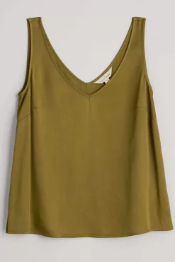 Seasalt Cornwall Tops<Wilder V-Neck Satin Vest Fern Moss