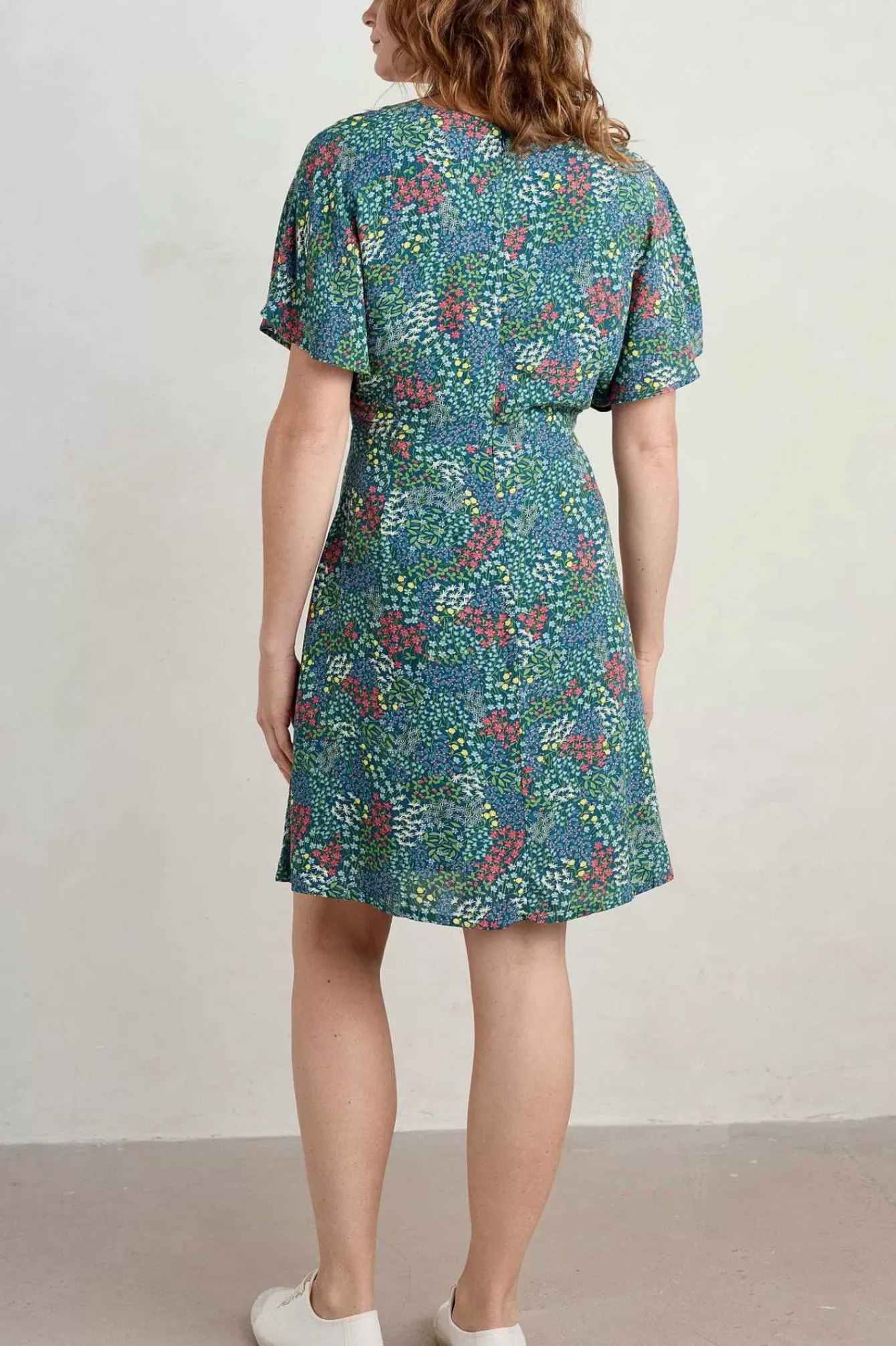 Seasalt Cornwall Dresses<Wilsey Empire Line Flared Sleeve Dress Coastal Meadow Light Squid