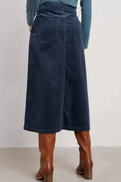 Seasalt Cornwall Skirts<Window Wren Cord Midi Skirt Maritime