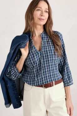 Seasalt Cornwall Tops<Winnard 3/4 Sleeve Top (Gots) Betony Squall
