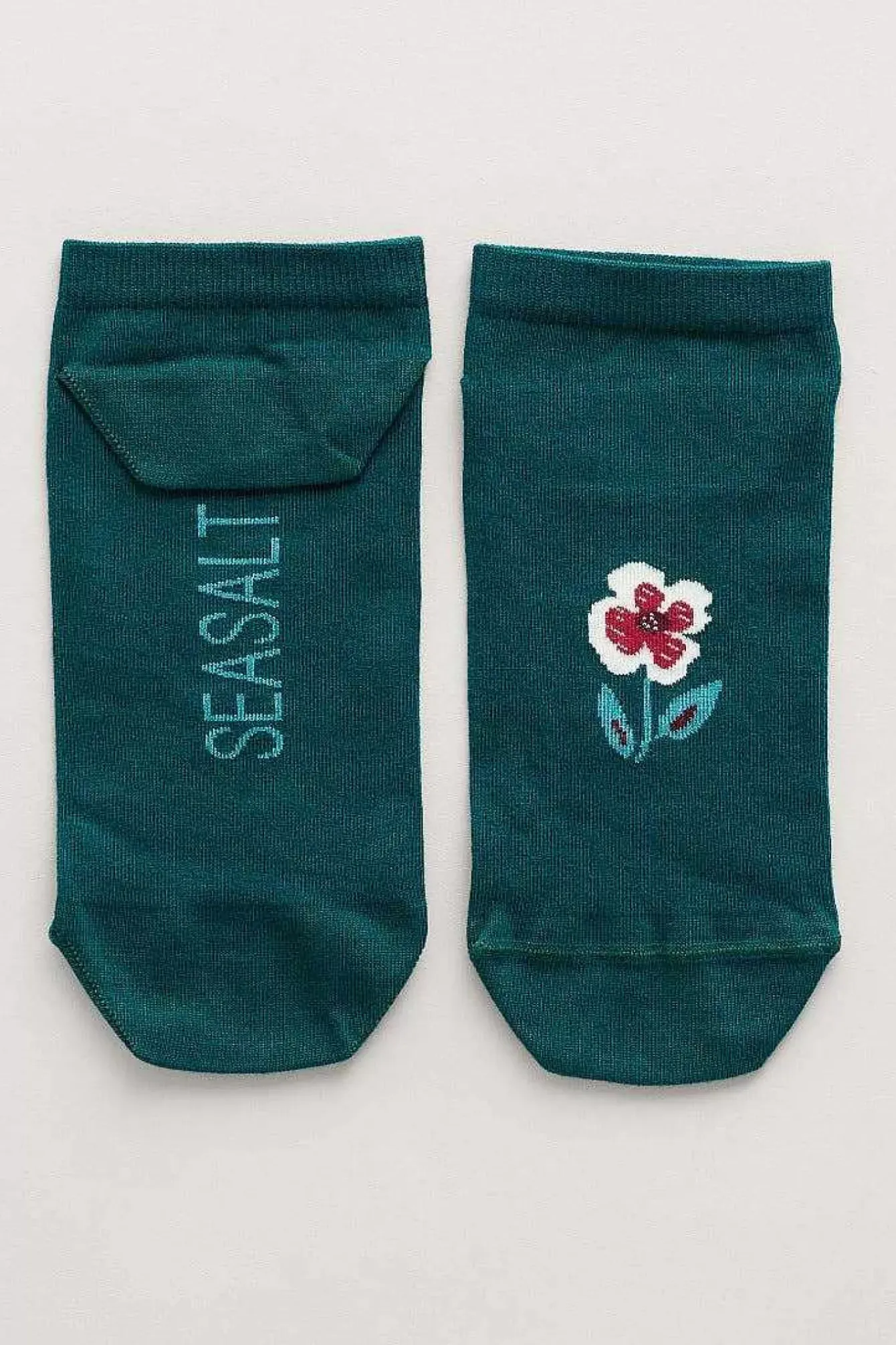 Seasalt Cornwall Socks & Tights<Women's Arty Organic Cotton Trainer Socks Celandine Clear Sky