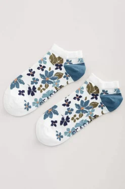 Seasalt Cornwall Socks & Tights<Women's Arty Organic Cotton Trainer Socks Celandine Clear Sky