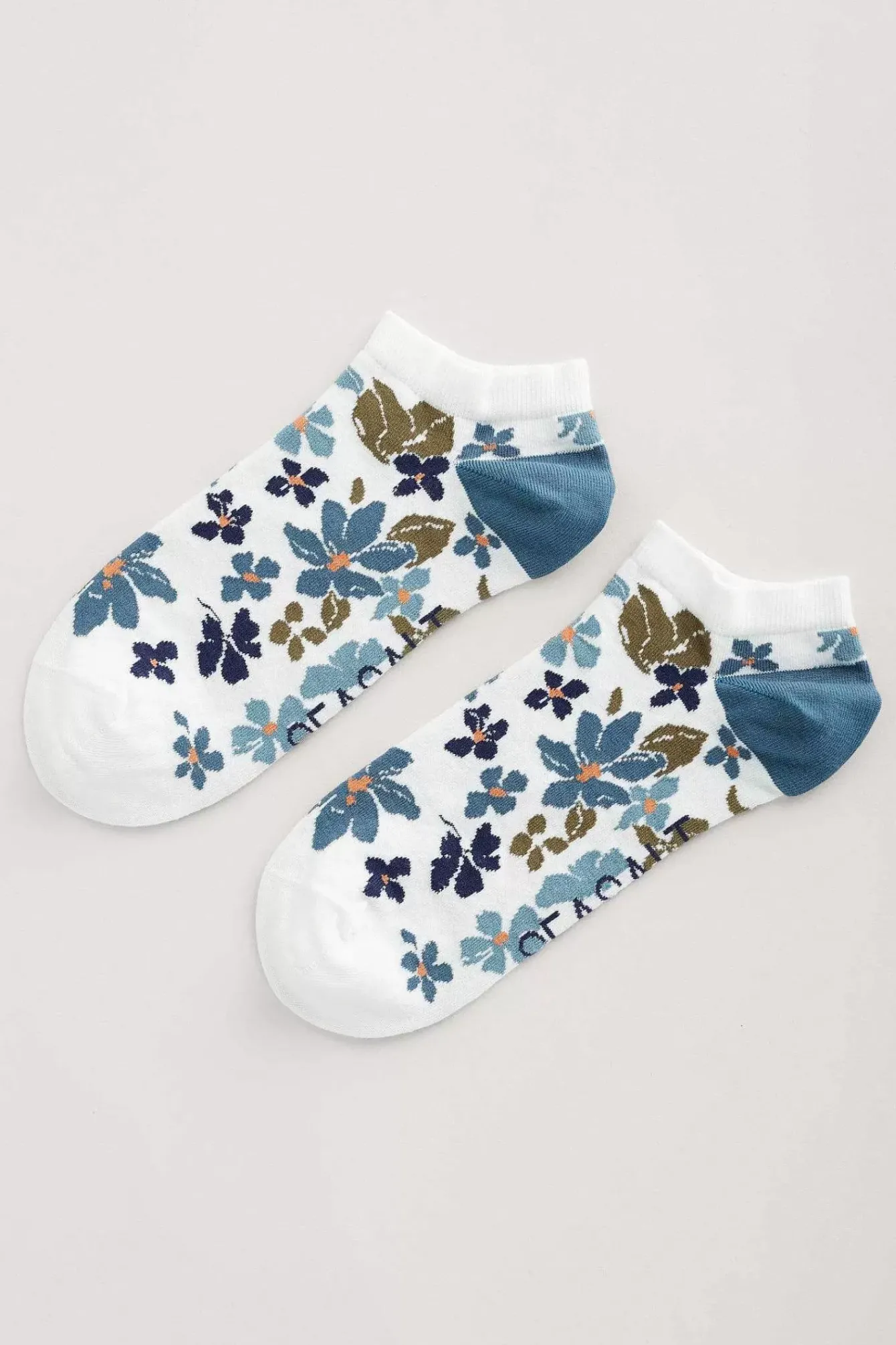 Seasalt Cornwall Socks & Tights<Women's Arty Organic Cotton Trainer Socks Celandine Clear Sky