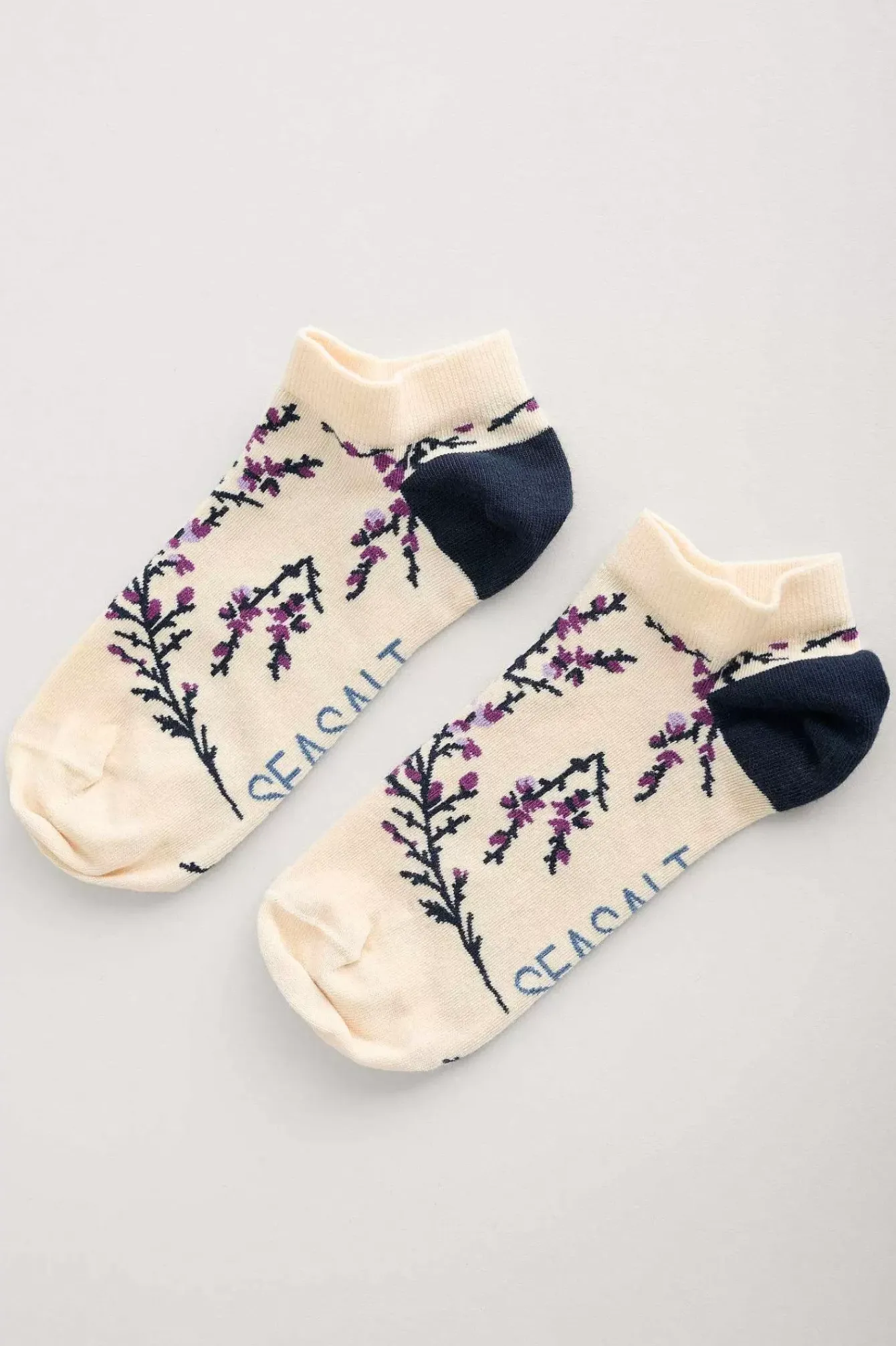 Seasalt Cornwall Socks & Tights<Women's Arty Organic Cotton Trainer Socks Celandine Clear Sky