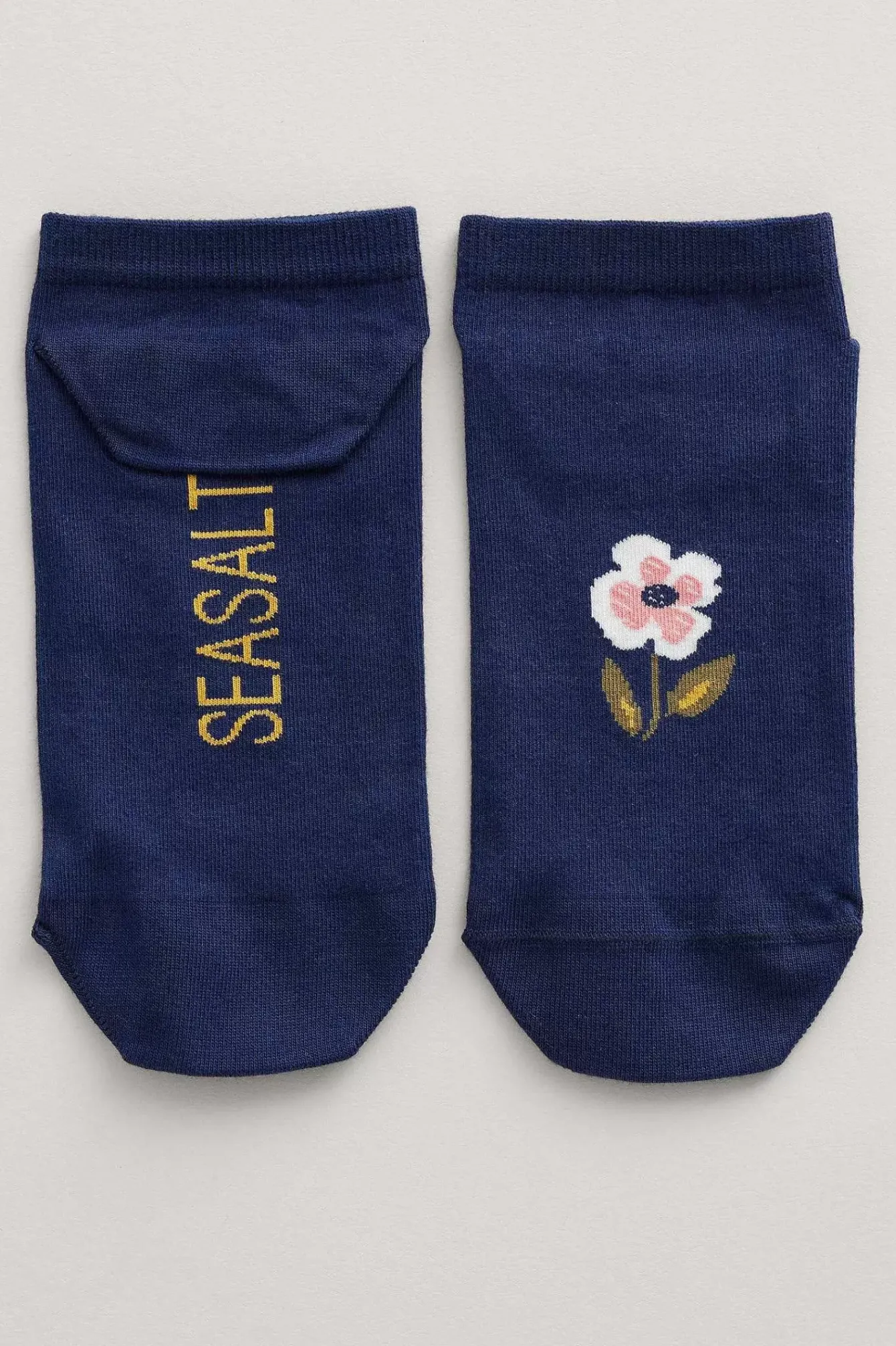 Seasalt Cornwall Socks & Tights<Women's Arty Organic Cotton Trainer Socks Celandine Clear Sky