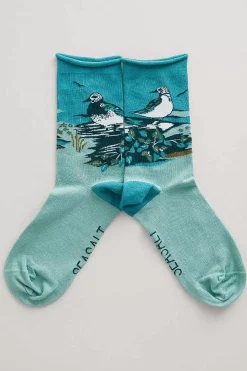 Seasalt Cornwall Socks & Tights<Women's Postcard Organic Cotton Socks Orchard Trees Onyx