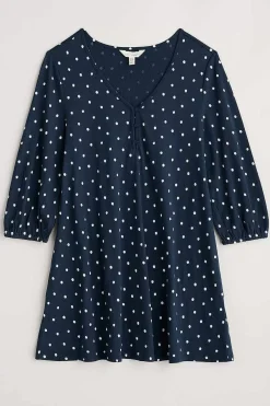 Seasalt Cornwall Tunics<Wren Jersey Tunic Little Sponge Spot Maritime