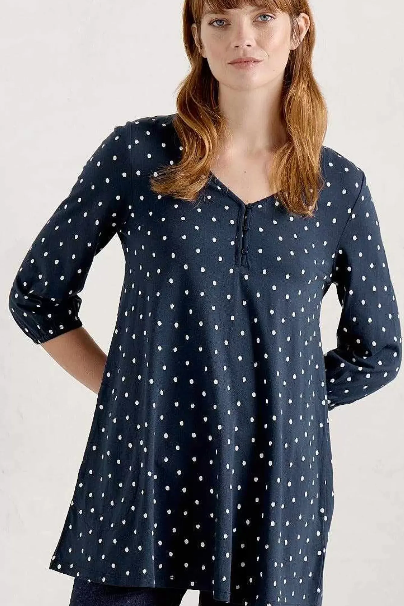 Seasalt Cornwall Tunics<Wren Jersey Tunic Little Sponge Spot Maritime