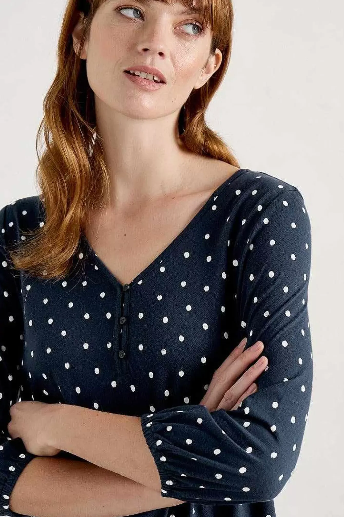 Seasalt Cornwall Tunics<Wren Jersey Tunic Little Sponge Spot Maritime