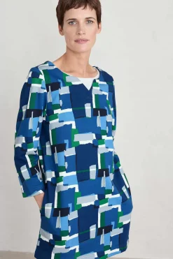 Seasalt Cornwall Tunics<Zora Sweatshirt Tunic Francis Collage Blue Jay