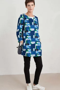 Seasalt Cornwall Tunics<Zora Sweatshirt Tunic Francis Collage Blue Jay