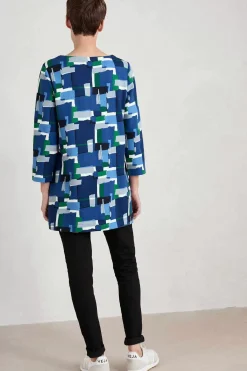 Seasalt Cornwall Tunics<Zora Sweatshirt Tunic Francis Collage Blue Jay